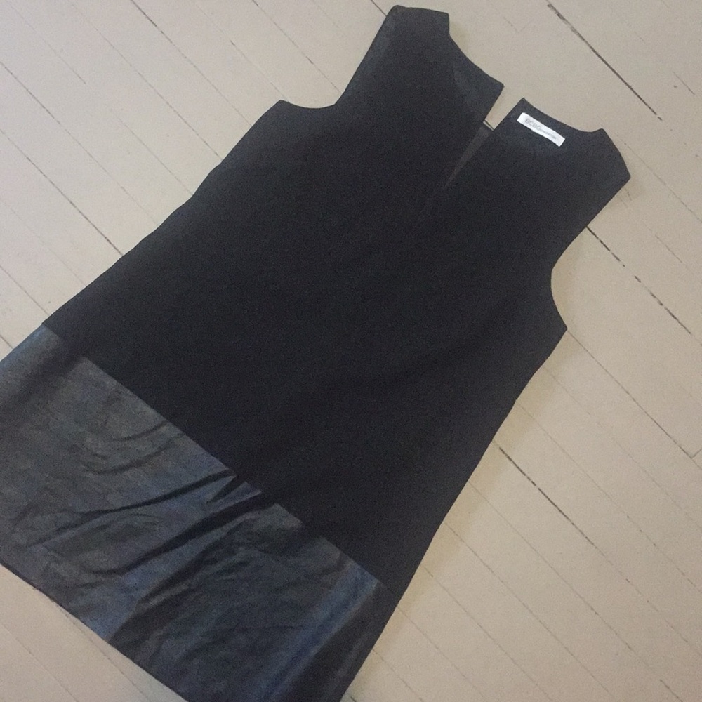 New beautiful BCBG black&faux leather lined dress